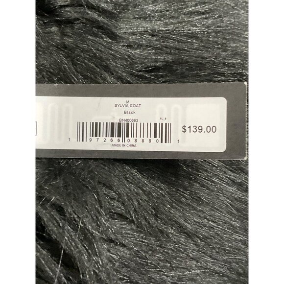 Steve Madden Sylvia Coat in Black Medium New Womens Faux Fur Jacket - Picture 10 of 15
